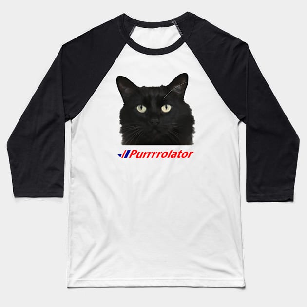 Purrolator Cat Meme Baseball T-Shirt by Arnieduke